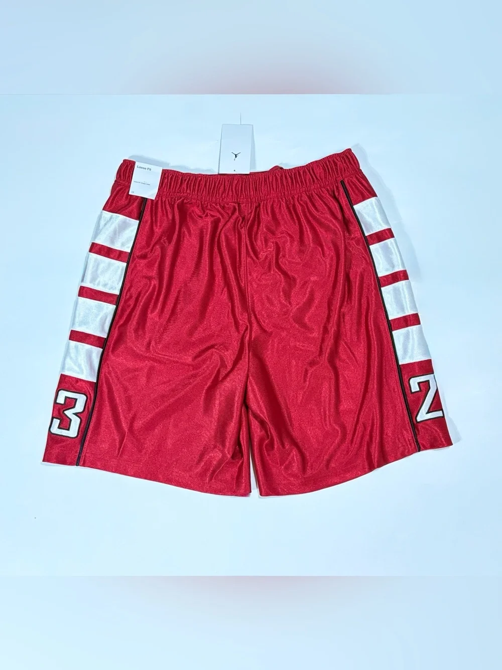 Jordan Red Men's Basketball Shorts with White Side Stripes